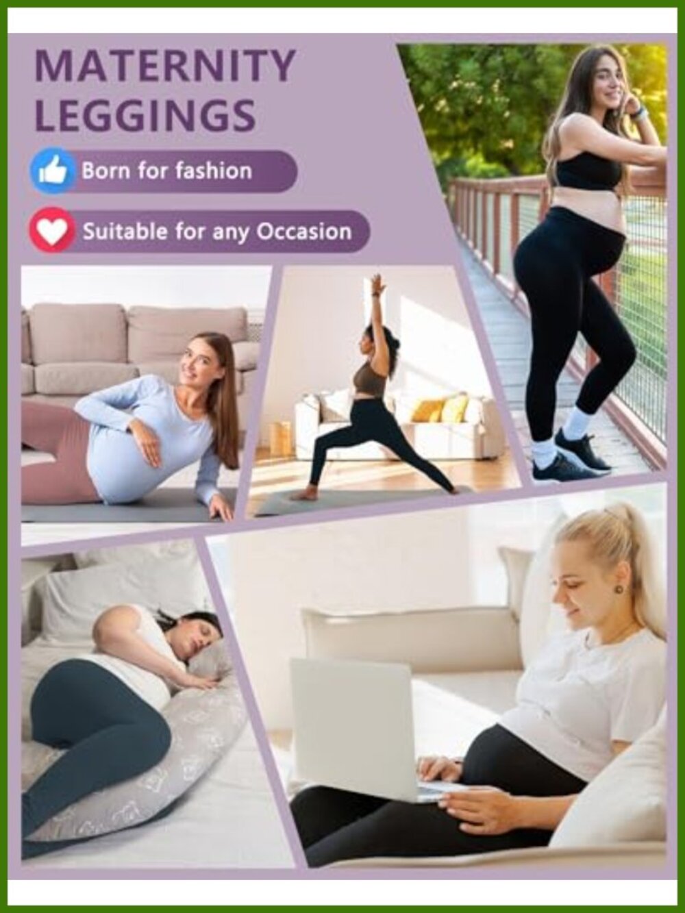 4 Pack Maternity Leggings Over The Belly High Waisted Yoga Pants - Picture 6 of 6